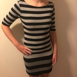 STRIPED BODY-CON DRESS